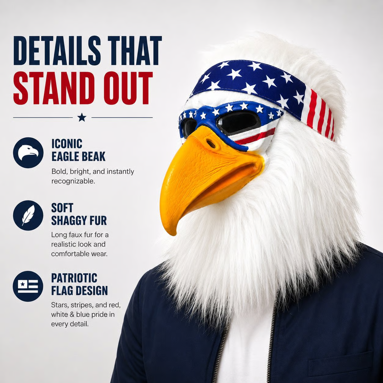 🔥 Viral Bald Eagle Mask🦅Halloween party masks