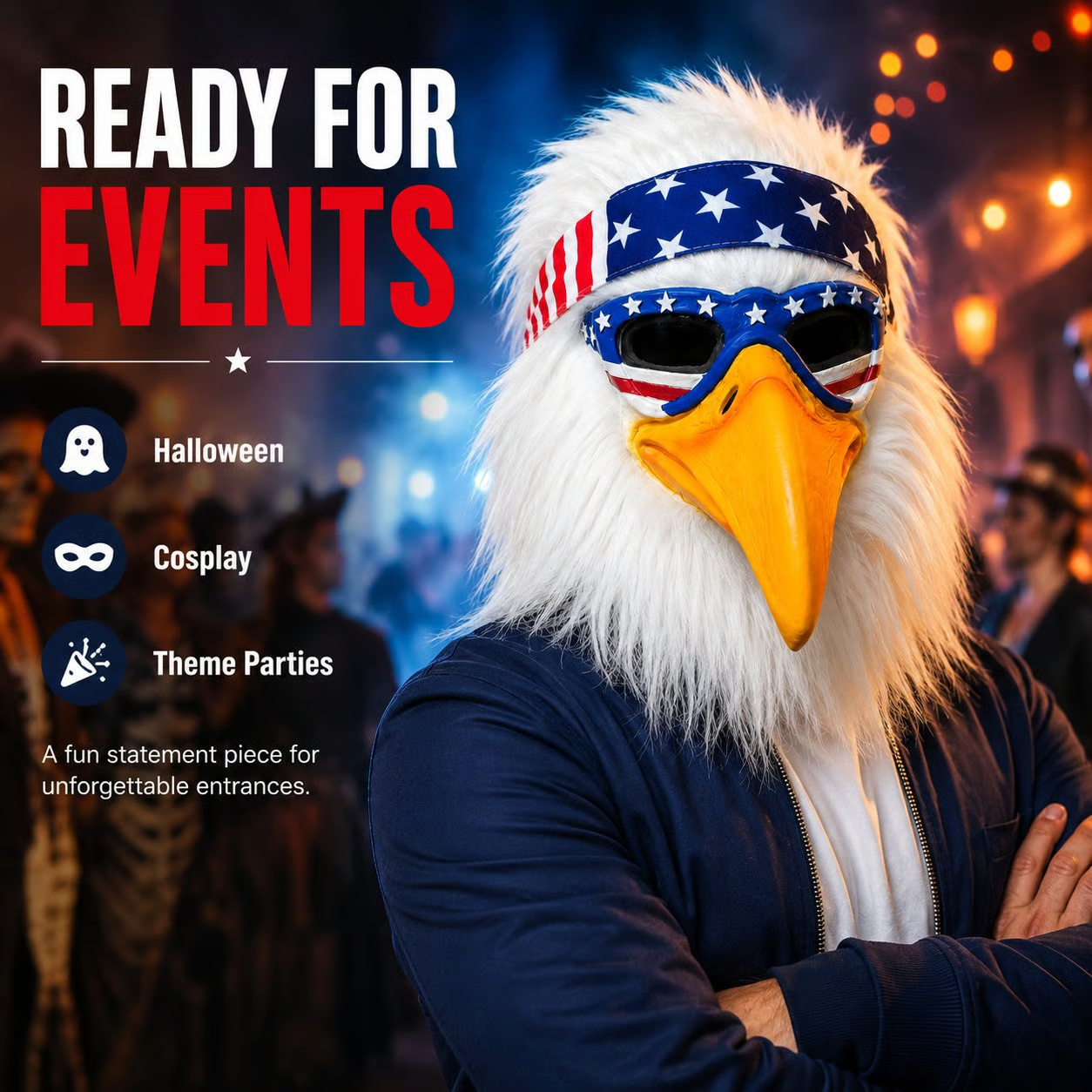 🔥 Viral Bald Eagle Mask🦅Halloween party masks