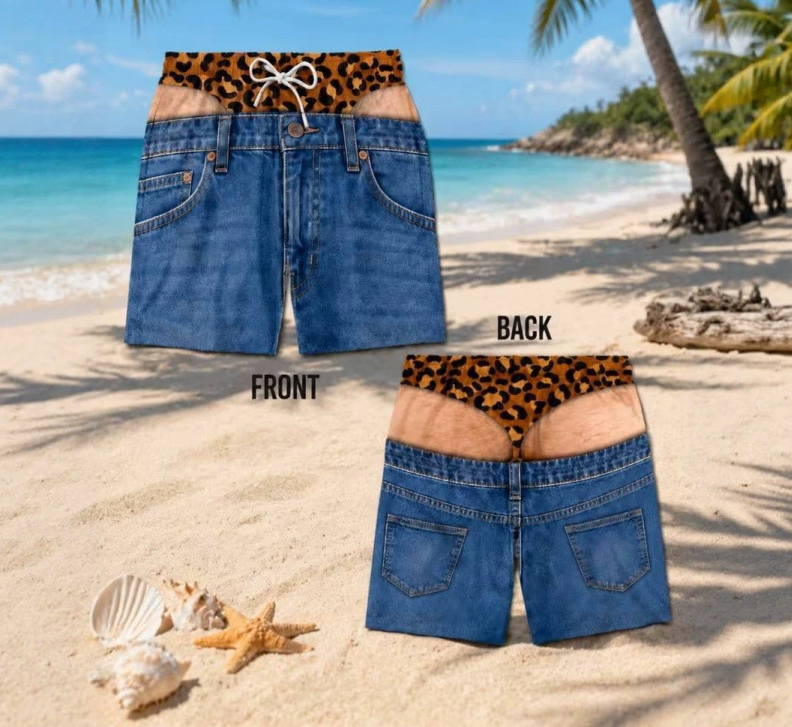 The "Cheeky Commando" Novelty Prank Swim Trunks – Guaranteed to Cause Double-Takes!