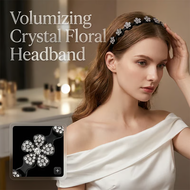 ✨ Wavy Butterfly Headband Set – Non‑Slip, Sparkling, 4 Colors