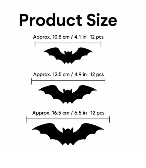 3D LED Bat Light Halloween Wall Decor – Glowing Spooky Party Ornaments (24-Piece Set)