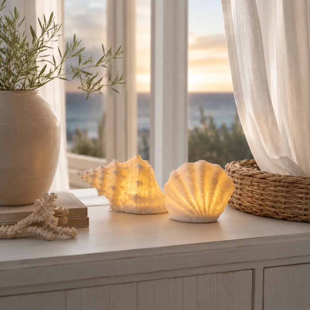 🔥Last Day 50% OFF🔥Coastal Afterglow Shell & Conch Light Set🐚