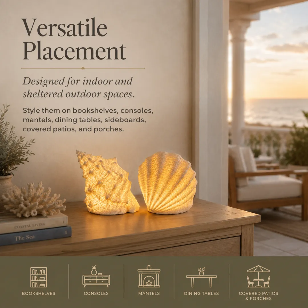 🔥Last Day 50% OFF🔥Coastal Afterglow Shell & Conch Light Set🐚