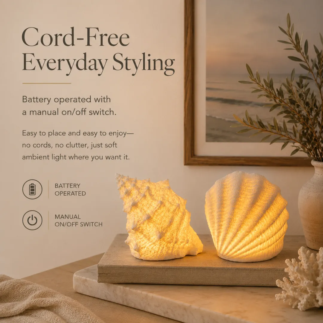 🔥Last Day 50% OFF🔥Coastal Afterglow Shell & Conch Light Set🐚