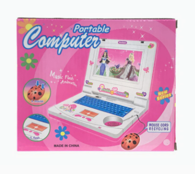 🔥Hot Sale 49% OFF🔥 Interactive Simulation Toy Laptop – Pretend Play Computer with A-Z Keyboard & 1-10 Number Keys, 55+ Songs Lights Sounds, 5 Learning Modes (ABC/Numbers/Music/Games/Messages), Foldable with Handle