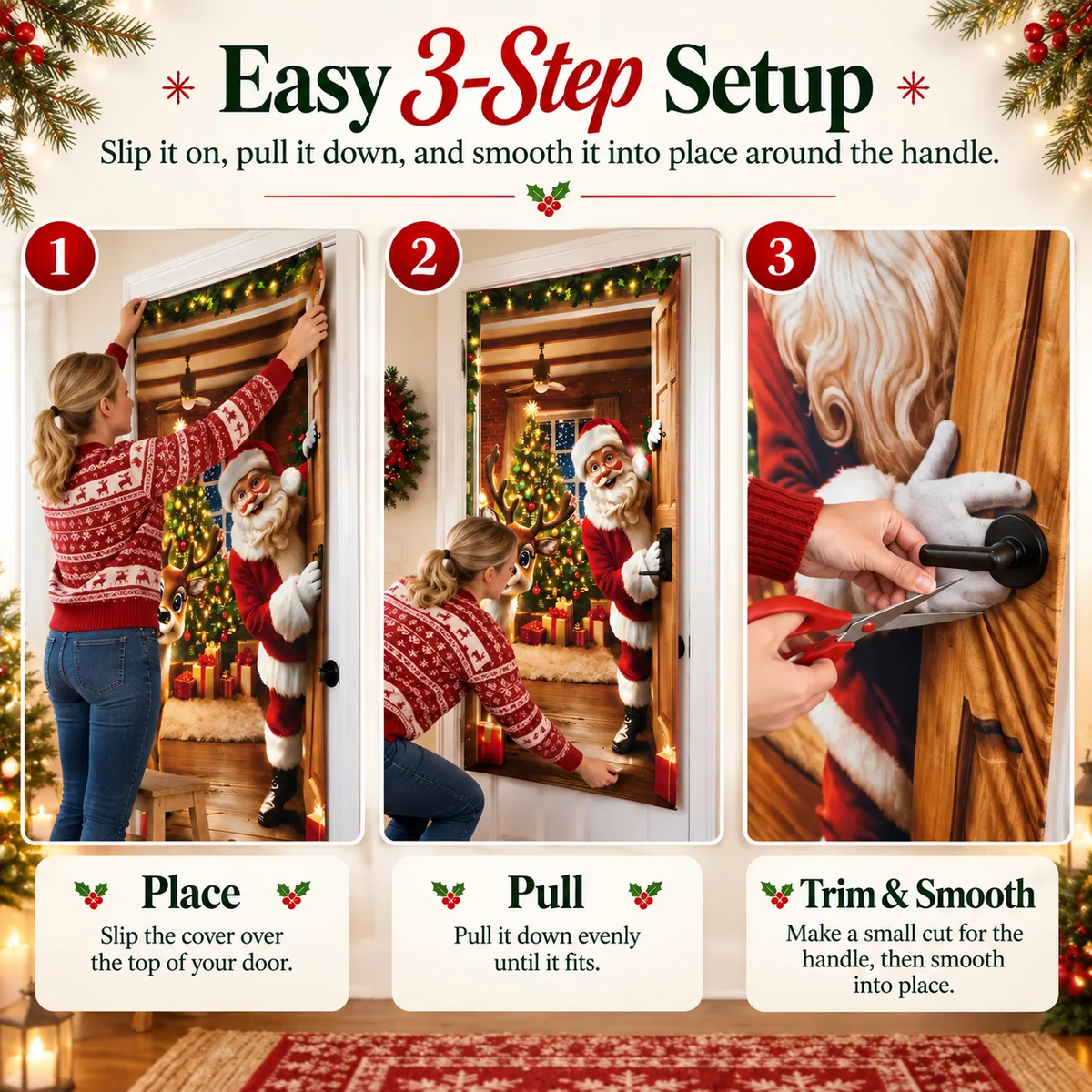 🎄Christmas Door Cover For Instant Holiday Decor✨