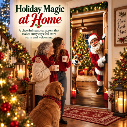 🎄Christmas Door Cover For Instant Holiday Decor✨