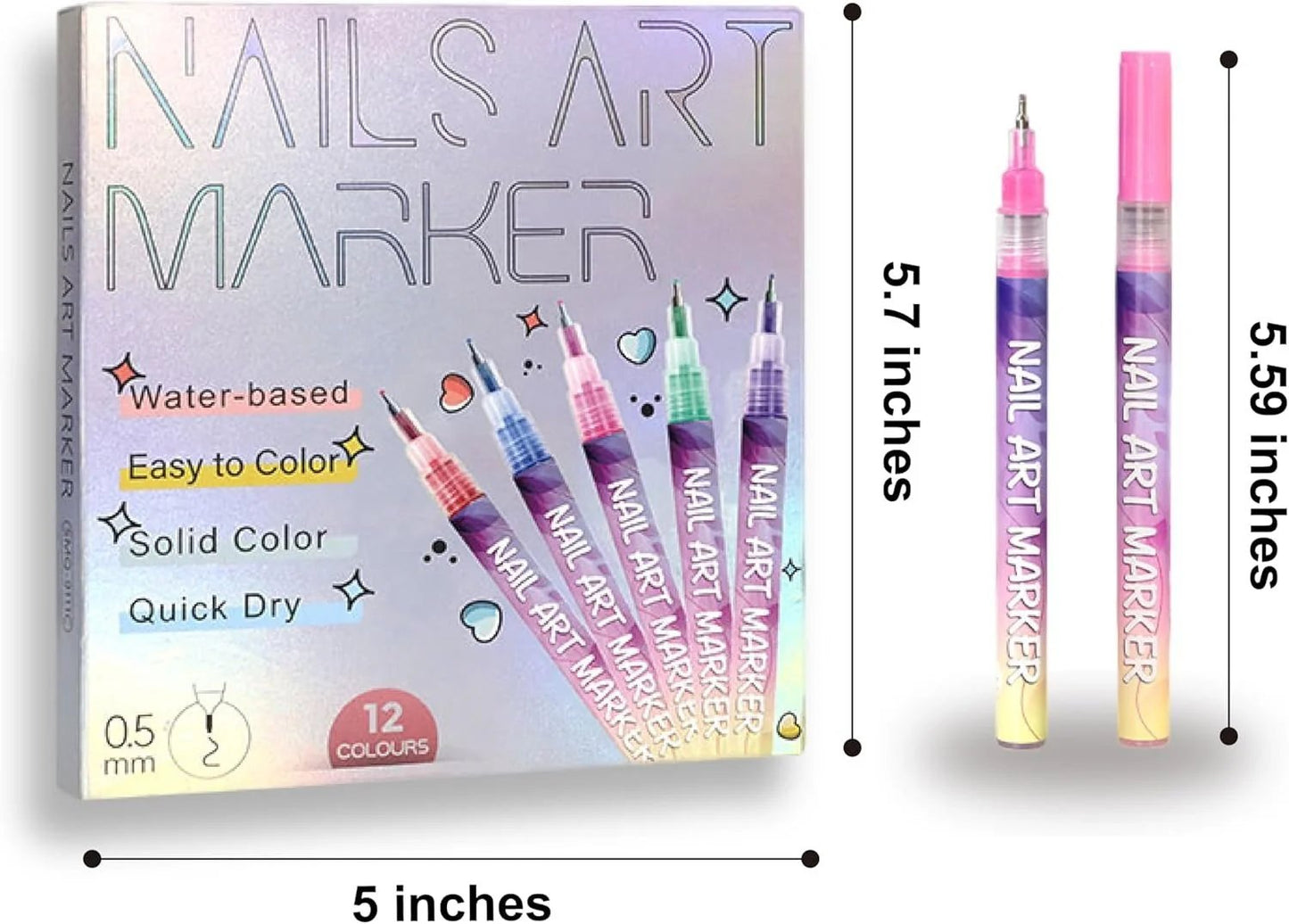 🎅🌟CHRISTMAS SPECIAL DISCOUNT:$16.99⏳12 Colors Nail Art Pens Set🎨💅