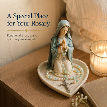 ✝️ HOT SALE 50% OFF - Graceful Faith Virgin Mary Ceramic Rosary Holder Keepsake Tray