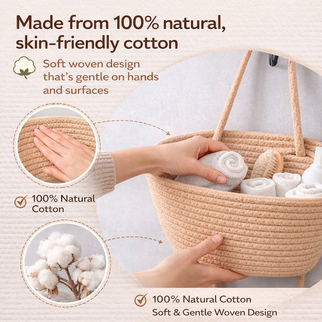 🧺Woven cotton 3-Tier Over the Door Basket, Wall-Mounted Jute Storage Organizer🔥