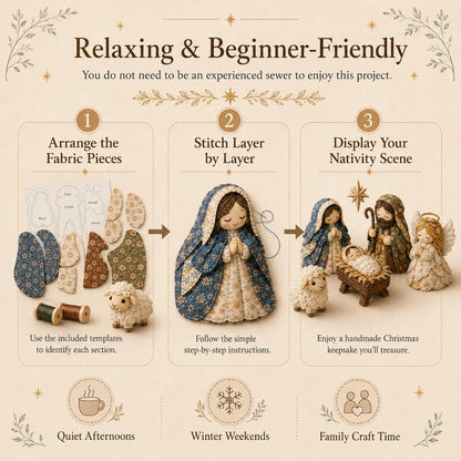 ✨ DIY Patchwork Nativity Scene Sewing Kit