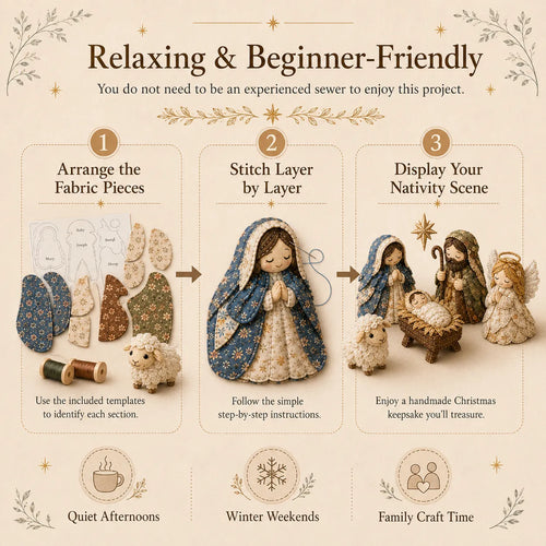 ✨ DIY Patchwork Nativity Scene Sewing Kit