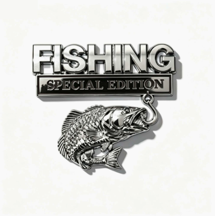 🎣 Fishing Special Edition Premium 3D Metal Vehicle Emblem Badge
