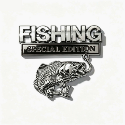 🎣 Fishing Special Edition Premium 3D Metal Vehicle Emblem Badge