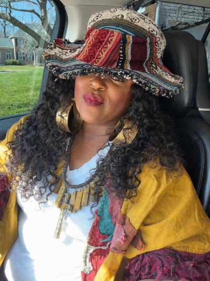 🔥Handmade Frayed Patchwork Bucket Hat