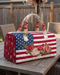 🔥HOT SALE 49% OFF🔥 Floral American Flag Travel Duffel🥳BUY 2 GET 10% OFF