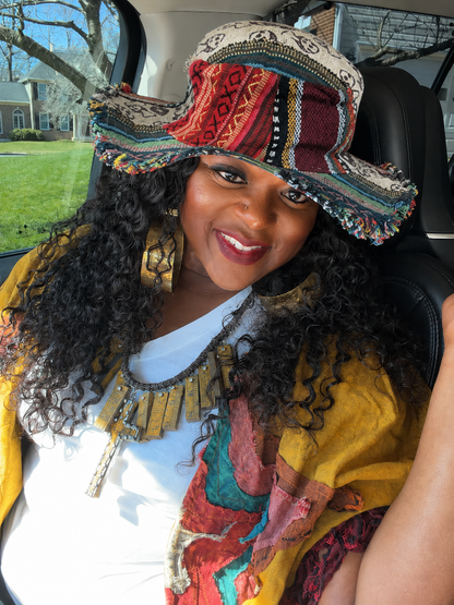 🔥Handmade Frayed Patchwork Bucket Hat