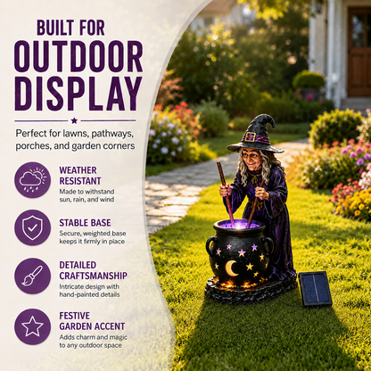 🧙‍♀️Halloween Witch Glowing Cauldron Solar Light