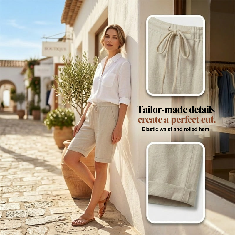 Women's Casual Cotton & Linen Cropped Pants