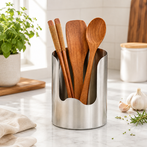 Multi-Functional Stainless Steel Kitchen Utensil Holder