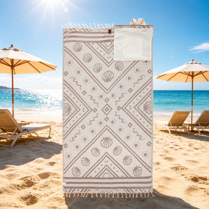 🌊🏖️Beach Towel & Bag in One ✨ 2-in-1 Convertible Design
