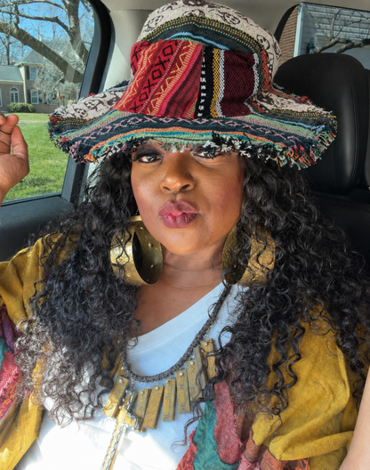 🔥Handmade Frayed Patchwork Bucket Hat