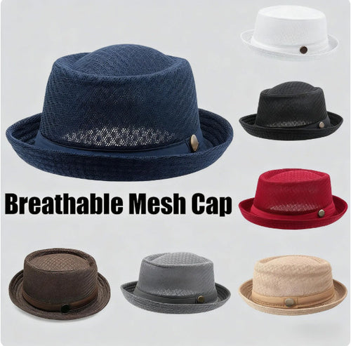 Unisex Breathable Mesh Pork Pie Hat
