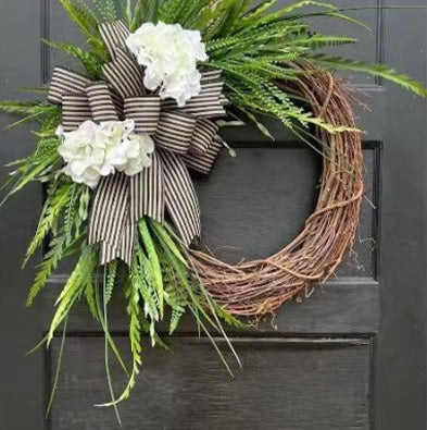 🌸Handcrafted Hydrangea Wreath – The Perfect All-Season Front Door Decor