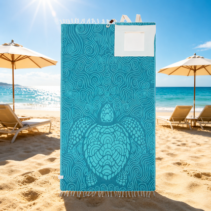 🌊🏖️Beach Towel & Bag in One ✨ 2-in-1 Convertible Design