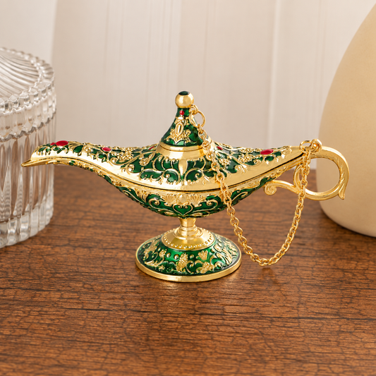 🪔 Vintage Genie Lamp – Magical Decor & Incense Burner