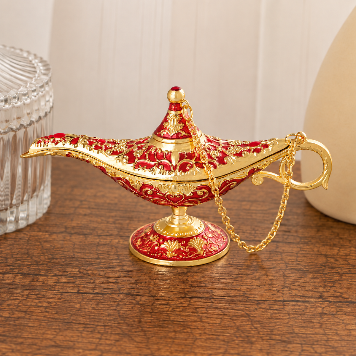 🪔 Vintage Genie Lamp – Magical Decor & Incense Burner
