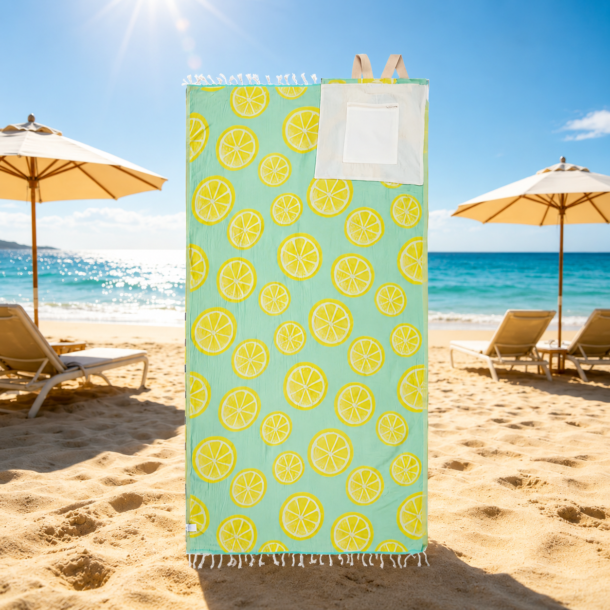 🌊🏖️Beach Towel & Bag in One ✨ 2-in-1 Convertible Design