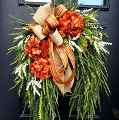 🌸Handcrafted Hydrangea Wreath – The Perfect All-Season Front Door Decor