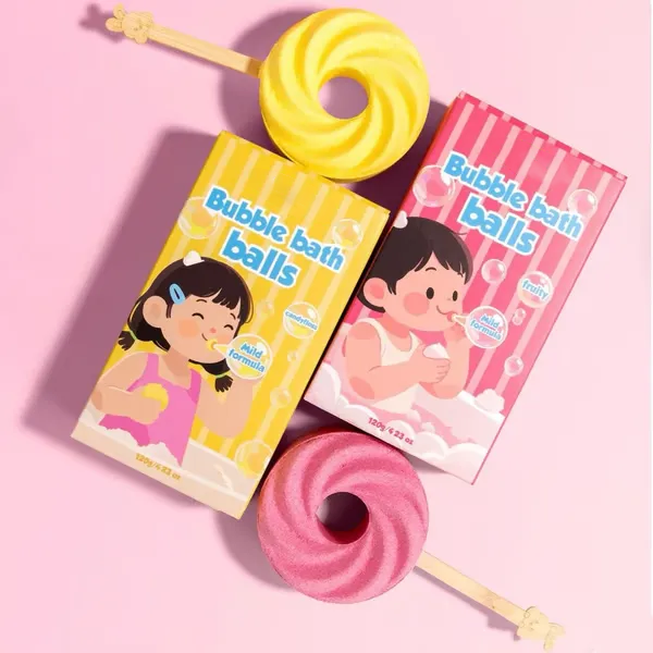 (🎁Last Day 49% OFF)🍭Cute Lollipop Bath Bomb,Colorful Bubble Bath Ball for Fun Bath Time