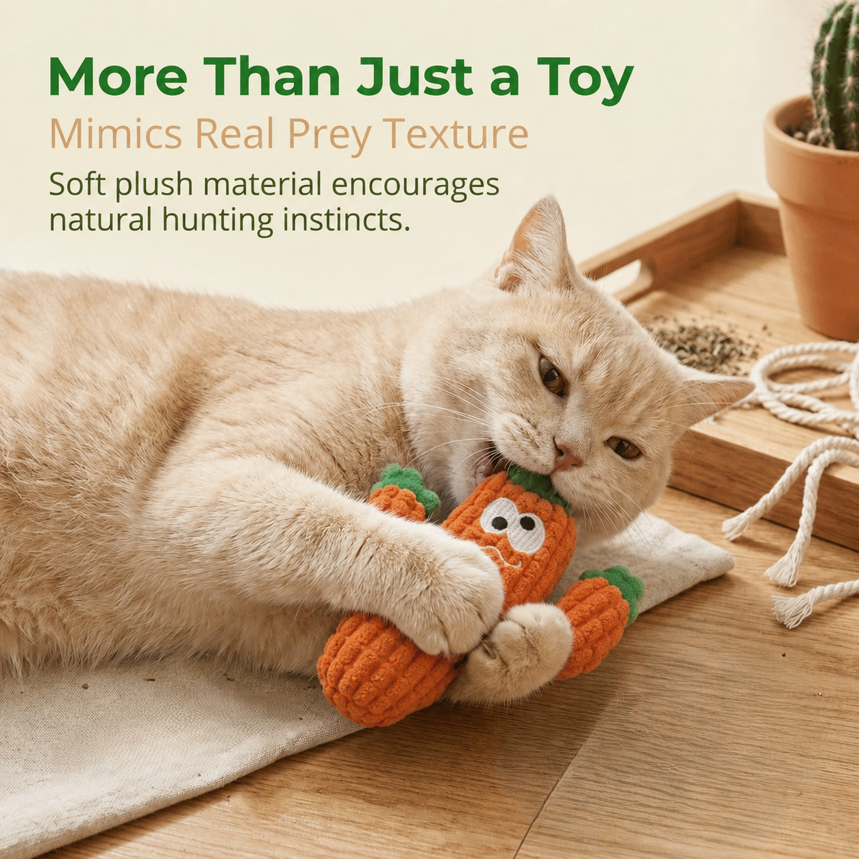 🎁Last Day Promotion 49% OFF🔥5pcHandmade Soft Cactus Kitten Chew Toys with Natural Catnip