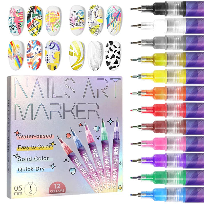 Last Day 50% OFF🎨12 Colors Nail Art Pens Set
