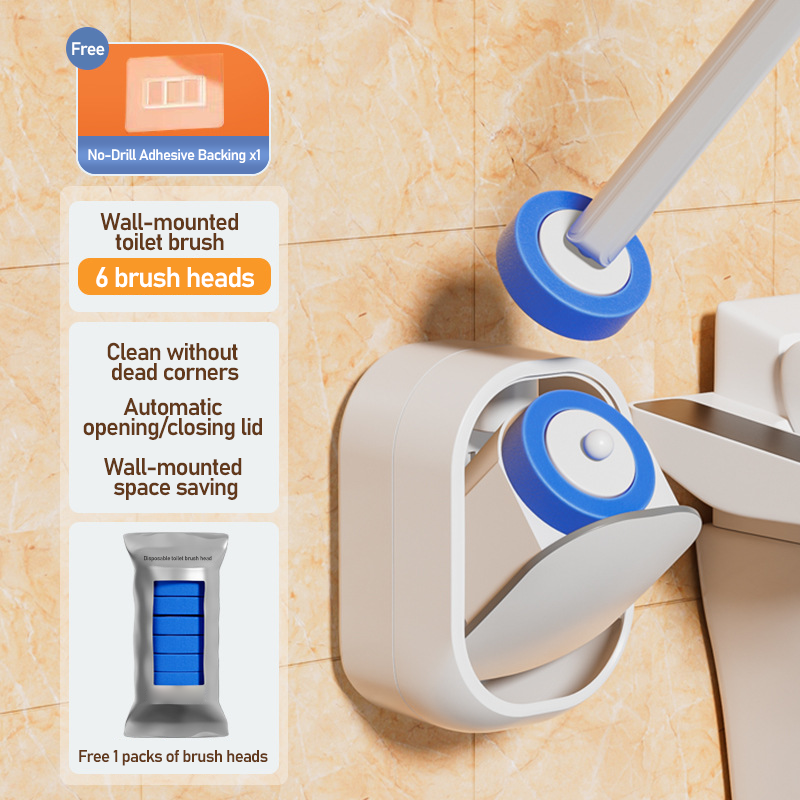 🚽 Disposable Toilet Brush System with Replaceable Cleaning Refills ✨