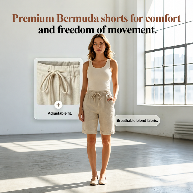 Women's Casual Cotton & Linen Cropped Pants