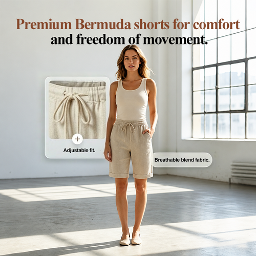 Women's Casual Cotton & Linen Cropped Pants