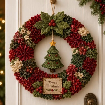 Free Shipping🎉49%OFF🎄 3D Fabric Poke Wreath DIY Kit