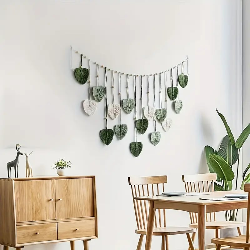 🌿Bohemian macrame leaf wall hanging🌱