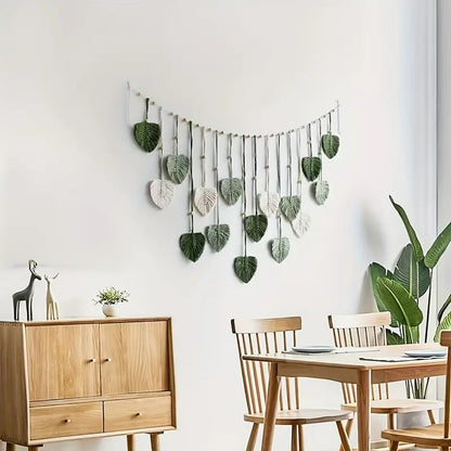🌿Bohemian macrame leaf wall hanging🌱