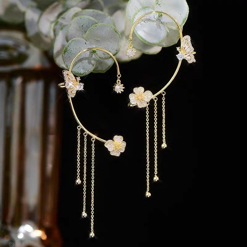 Buy One Get One Free！✨Butterfly Tassel Style Zircon Earrings | Perfect Gift🎁