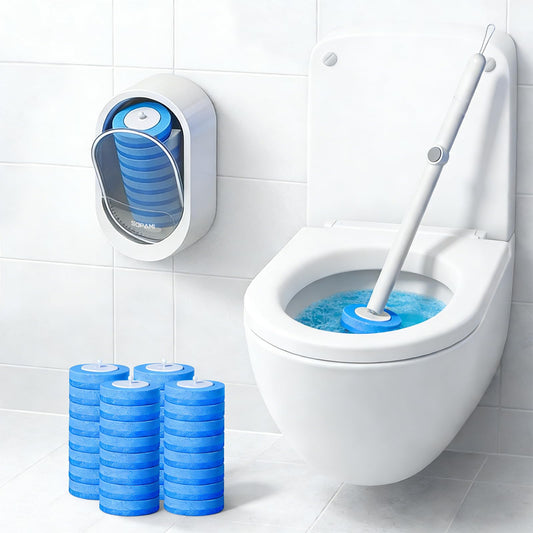 🚽 Disposable Toilet Brush System with Replaceable Cleaning Refills ✨
