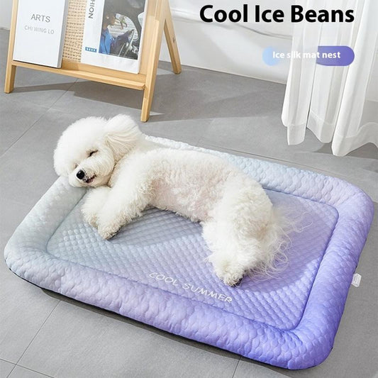 😍Ice Silk Pet Cooling Mat – Breathable Summer Cooling Bed for Dogs & Cats🥳Buy 2 Get 10% Off