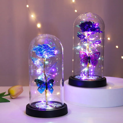 🌹Eternal Butterfly Rose Glass Dome Display with LED Light🥳Buy 2 Get 10% Off