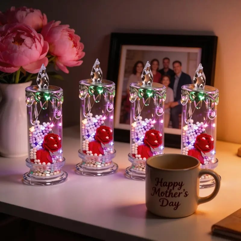 Buy 1 Get 1 Free🌹Realistic Rose Candle Lights — Battery-Powered, Smoke-Free LED Roses for Home Decor, Weddings, Parties & Gifts ✨
