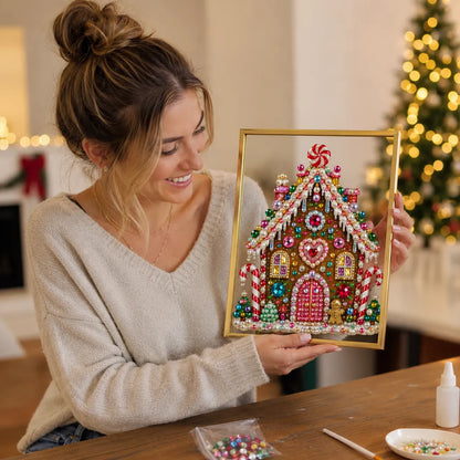 🔥 LAST DAY 49% OFF – 🎄 DIY Jeweled Christmas Tree Art Kit | Colorful Gems, Pearls, Paints & Gold-Tone Floating Display Frame 💎✨