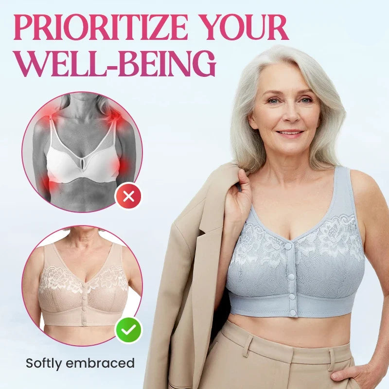 Posy Bra - Front Closure Breathable Cotton Lifting Bra for Seniors