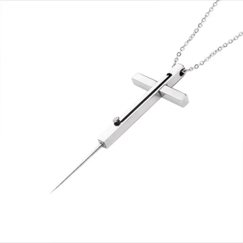 ✨ Cross Necklace Tool – Creative Outdoor EDC Pendant